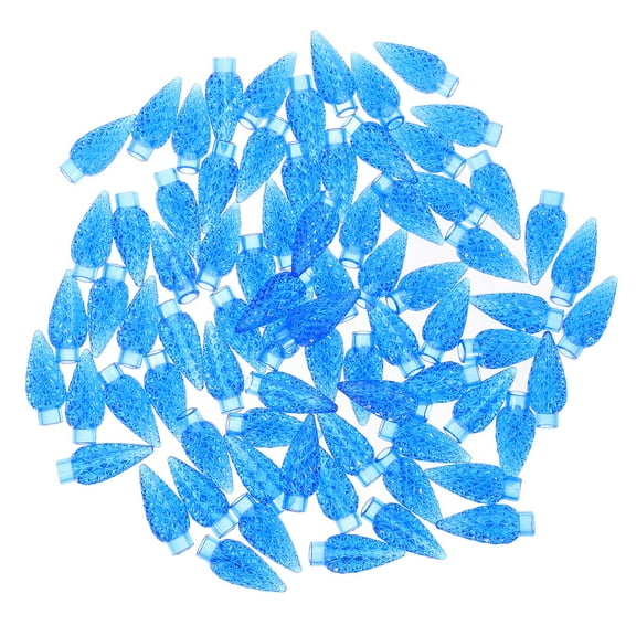 HAMPPLIES Christmas Light Bulbs String Light Bulb Covers Blue Plastic 100pcs
