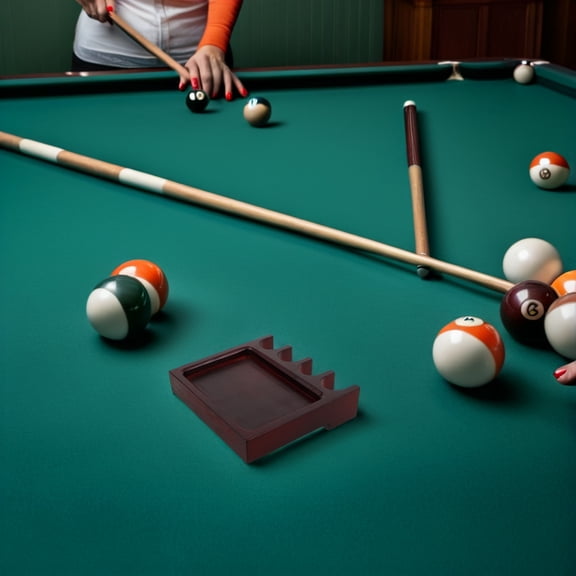 HAMPPLIES Polished Solid Wood Pool Cue Holder with Claw Rack for Billiard Table Storage