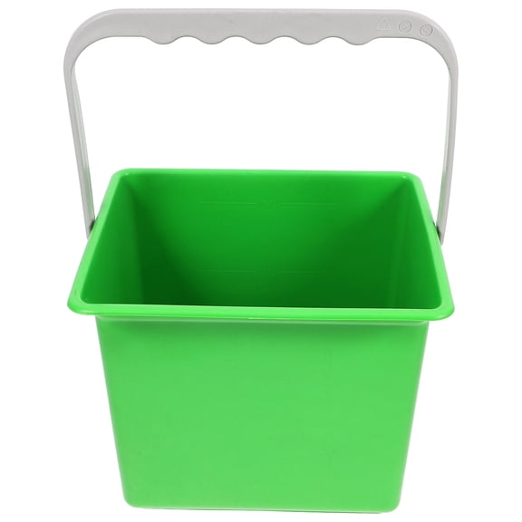 HAMPPLIES Car Garbage Can with Graduated Scale Green Plastic Bucket for Efficient Cleaning