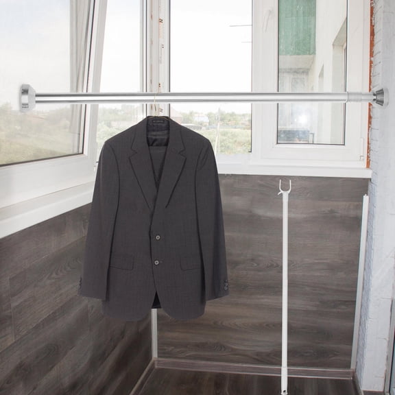 HAMPPLIES White Carbon Plastic Clothes Reaching Pole, Ideal for Indoor Wardrobe Support and Closet Organization