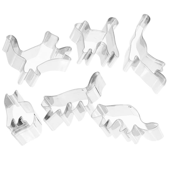 HAMPPLIES Stainless Steel Cookie Baking Cutters Silver 6Pcs 7.15X3.10X2.00cm Cat Shape