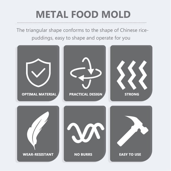 HAMPPLIES Stainless Steel Triangular Rice Dumpling Mold for Kitchen Use, Food Mold for Easy and Efficient Cooking