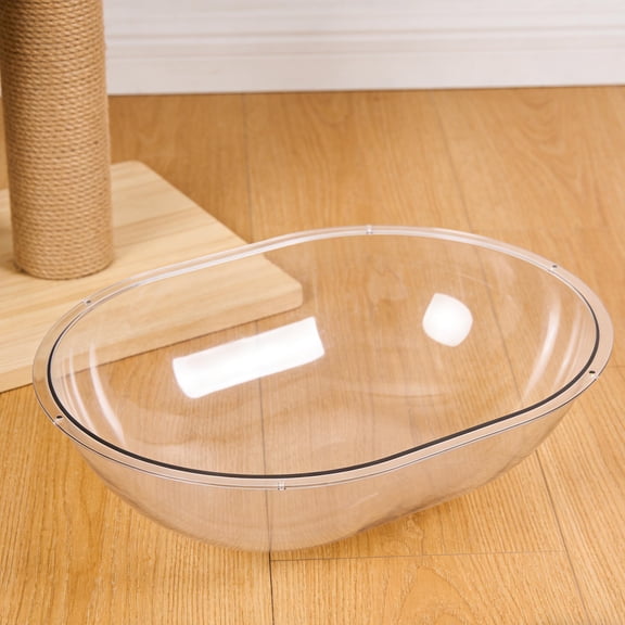 HAMPPLIES Clear Acrylic Cat Bubble Nest for Wall Shelf with Oval Capsule for Private Rest