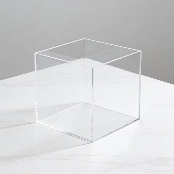 HAMPPLIES Clear Acrylic Coffee Organizer Cube Box, Modern Design, Durable Storage Container, 1 Pack