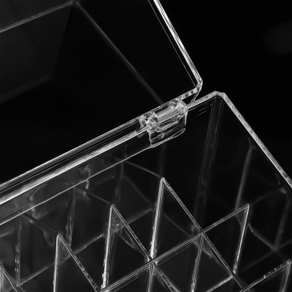 HAMPPLIES Clear Lipstick Organizer Storage Holder with Cover Wear Resistant Makeup Box