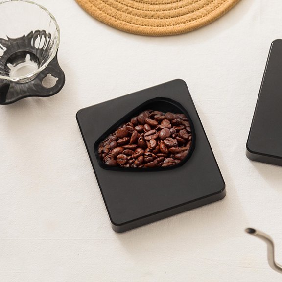 HAMPPLIES Black Coffee Bean Measuring Tray Portable Dosing Plate for Kitchen Coffee Bar Use