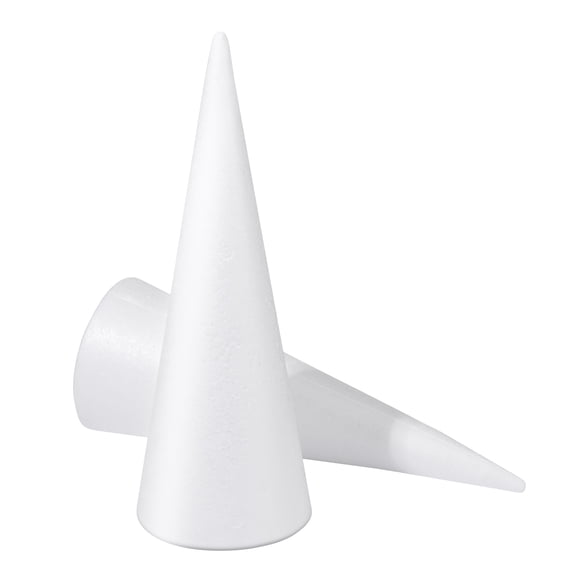 HAMPPLIES Cone Trees 2Set White Foam DIY Decoration for Kindergarten Activities