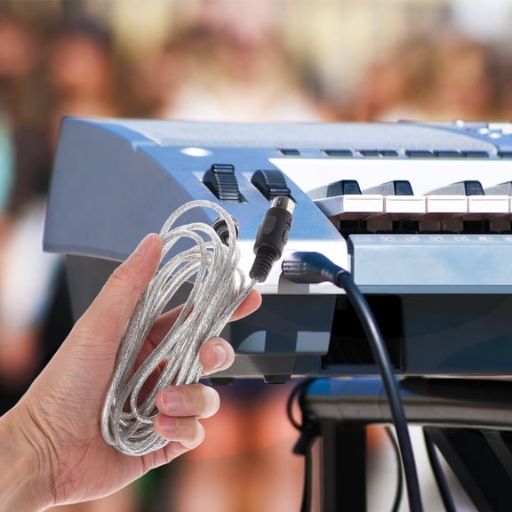 HAMPPLIES Copper Instrument Cable Coiled Keyboard Cable for Electronic Piano and Synthesizer 1Pack 117.90X0.67X0.67In