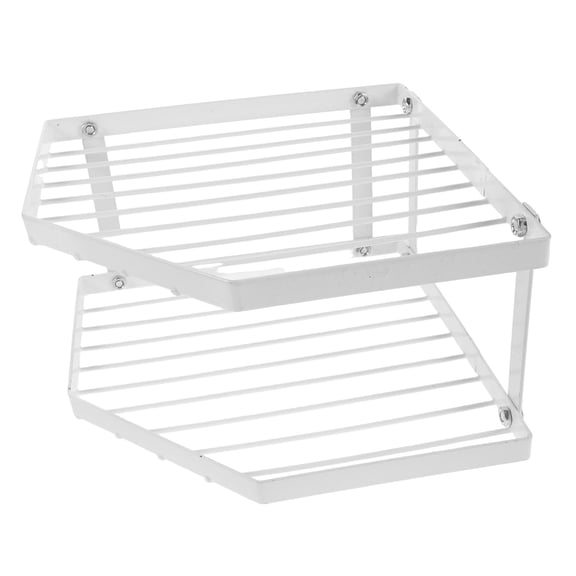 HAMPPLIES Corner Kitchen Pot Rack White Carbon Steel for Countertop and Cabinet Storage