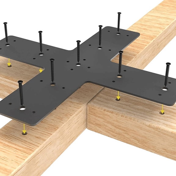 HAMPPLIES Stainless Steel Cross-Shaped Mending Plate Brace for Reinforcing Trusses and Metal Wall Brackets