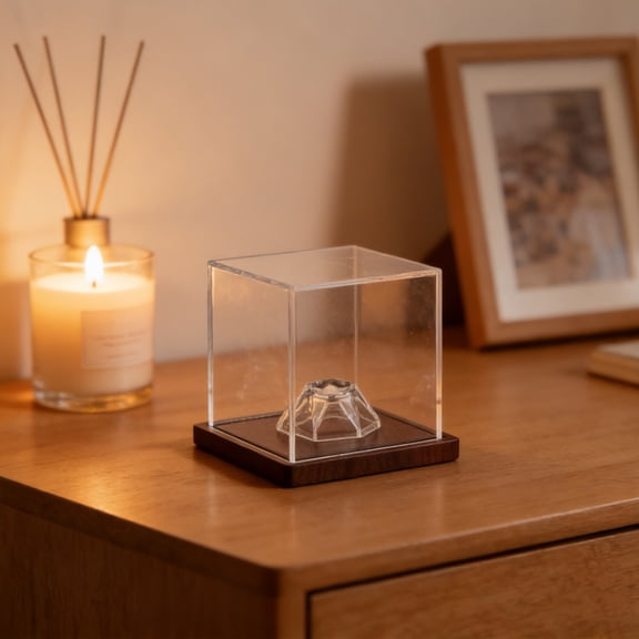 HAMPPLIES Decorative Acrylic Golf Ball Holder Cube with Stable Base for Office Or Home