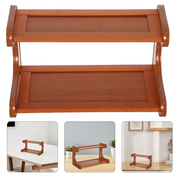 HAMPPLIES Multi-Layer Fiber Desktop Organizer Rack, Countertop Storage Shelf for Kitchen Counter, Office Desk, and Pantry