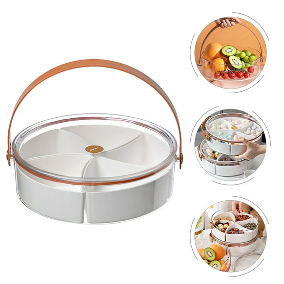 HAMPPLIES Divided Snack Serving Dish White Pet Multi Compartment Design For Parties 1Set