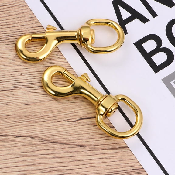 HAMPPLIES Dog Leash Safety Clasp Pet Collar Spring Hooks Golden Zinc Alloy 2Pcs for Quick Secure