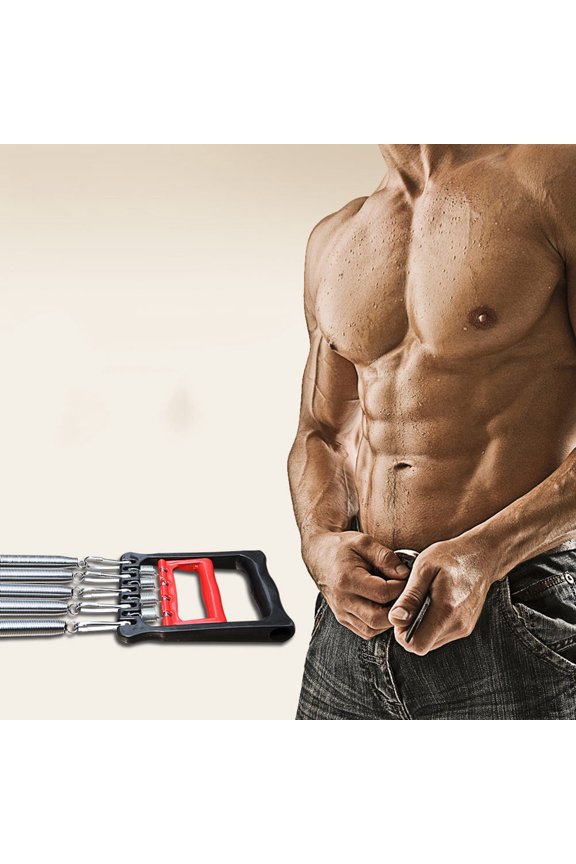 Dual Purpose Chest Expander for Sports Use with Adjustable Spring Steel Resistance