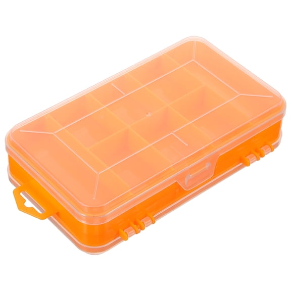 HAMPPLIES Durable Orange Plastic Compartment Storage Box for Nuts Bolts and Small Parts