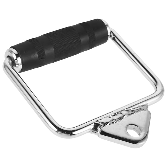 HAMPPLIES Comfort Grip Plated Silver D Handle for Cable Machine Workout Accessories