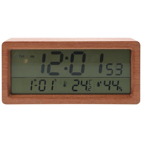 HAMPPLIES Electronic Alarm Clock Digital Time Date Display Synthetic Material 1Set For Living Room