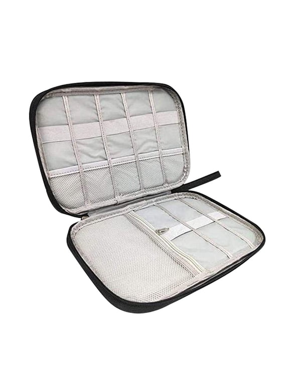 Watch Organizer Box Black Polyester for Storage Elegant Design