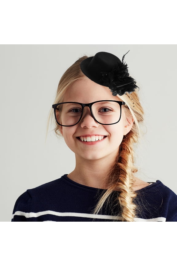 Fashion Hair Clips Hat Shaped Black Netting 1Pack for Outing Events