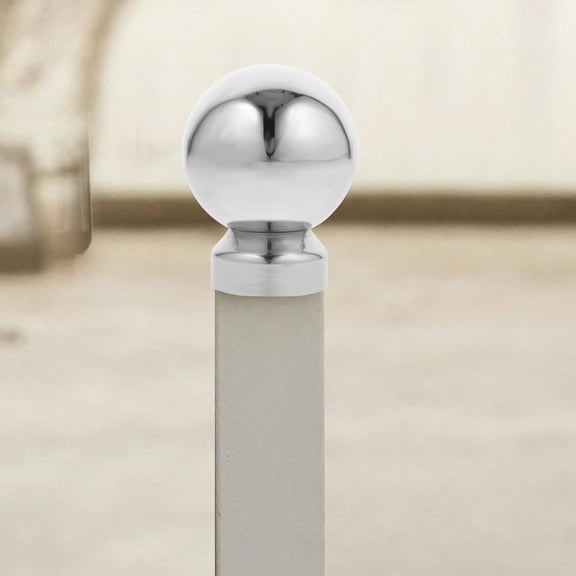 HAMPPLIES Stable Plated Silver Metal Fence Ball Finial Decorative Post Cap for Garden and Home Railings