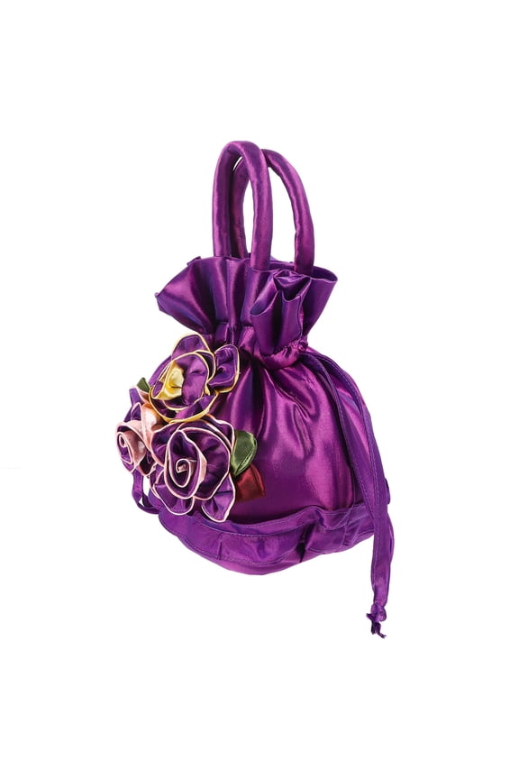 Evening Purse Drawstring Handbag Fabric 1Set for Women Prom