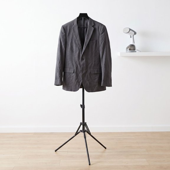 HAMPPLIES Foldable Garment Steamer Hanger Rack with Wide Base for Stable Clothing Hold