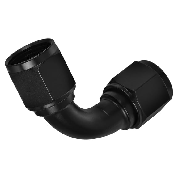 HAMPPLIES Fuel Line Fittings Black Aluminum 90 Degree Sealing Connector For Motorcycle Fuel Line 1Pack