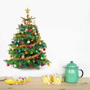 HAMPPLIES Funny Christmas Tree Sticker Green PVC Creative Design for Home 2Sheets
