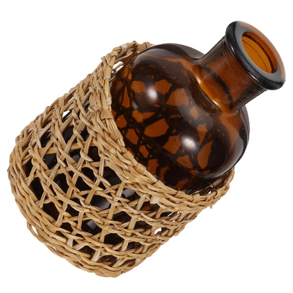 HAMPPLIES Cylindrical Glass Reed Diffuser Bottle, Aromatherapy Fragrance Holder for Essential Oils, Home Bathroom Decor