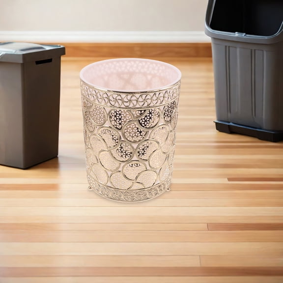HAMPPLIES Iron Trash Can Elegant Middle Eastern Style for Home Office Use