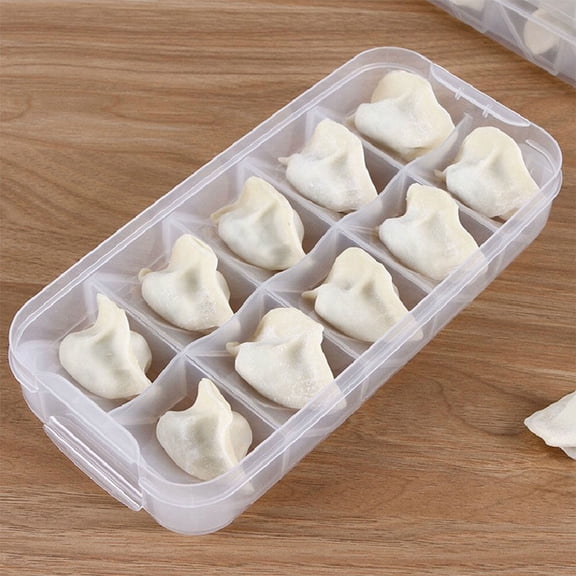HAMPPLIES Green Dumpling Tray Storage Box Pressure Resistant Plastic Holder for Fridge