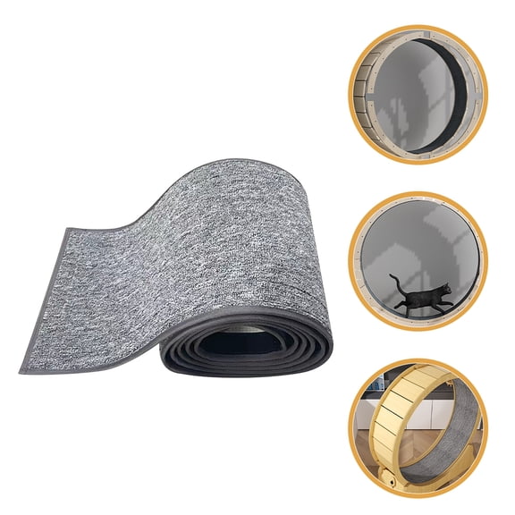 HAMPPLIES Grey Cat Exercise Wheel Replacement Mat with Scratch Pad and Climbing Frame