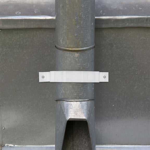HAMPPLIES White Aluminum Alloy Gutter Downspout Connector Clamp Pipe, 1 Set for Rainwater Drainage