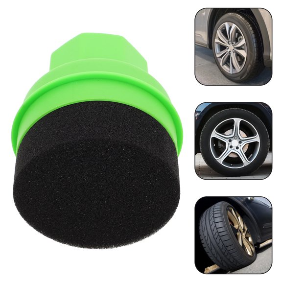 HAMPPLIES Handheld Green Tire Shine Sponge for Quick Car Tire Waxing and Professional Finish