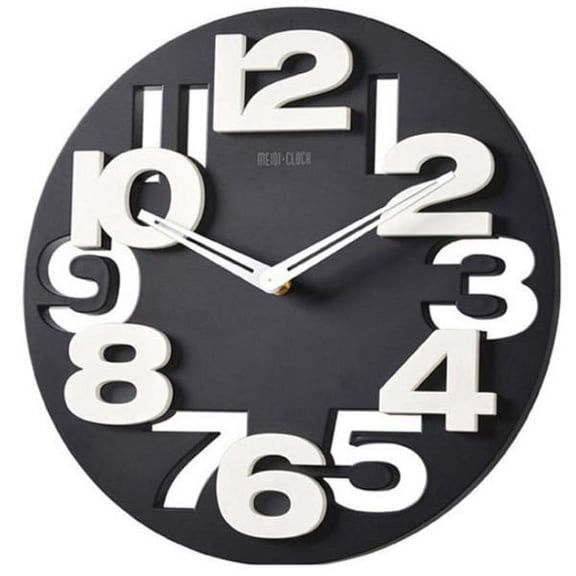 HAMPPLIES Hanging Clock for Living Room Art Clock Black Minimalist Design Timekeeping Decoration 1Pcs 12.6x12.6x1.2in