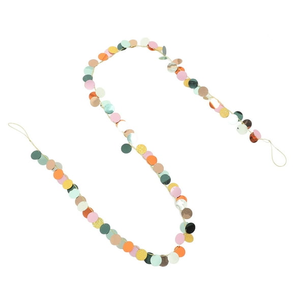 HAMPPLIES Hanging Round Bunting 1Pack Round Garland Banner Multi-Colored For Wedding Birthday Party Decorations