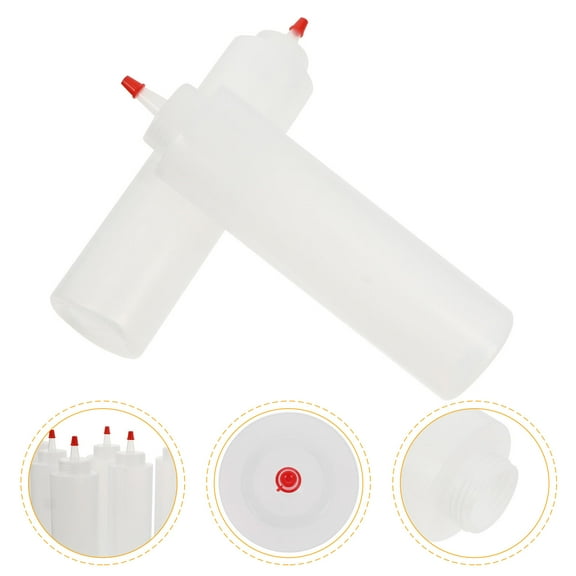 HAMPPLIES High Temperature Resistance Squeeze Bottle Assorted Color Food Grade Plastic 6pcs