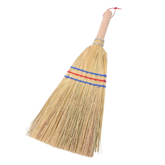 HAMPPLIES Heavy Duty Straw Whisk Broom with Sturdy Handle for Outdoor and Garage Use