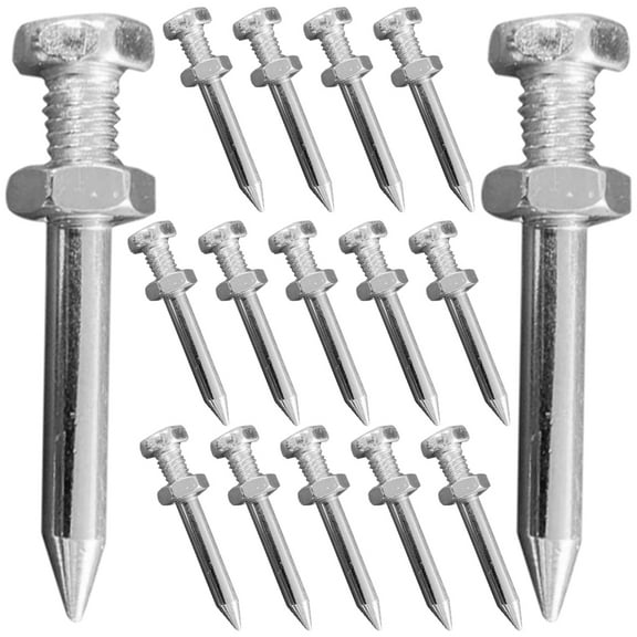 HAMPPLIES Homeowners 26Pcs Metal Lawn Aerator Shoe Spikes Aerate Soil Silver 1.65x0.31x0.31in