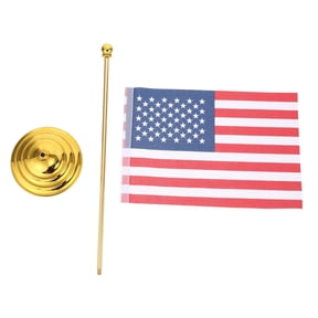 HAMPPLIES Small Usa Table Flags with Stable Stand for Professional Office and Event Decor