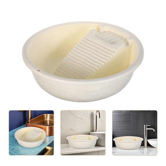HAMPPLIES Integrated Washboard Basin Made of Plastic for Hand Washing Clothes At Home