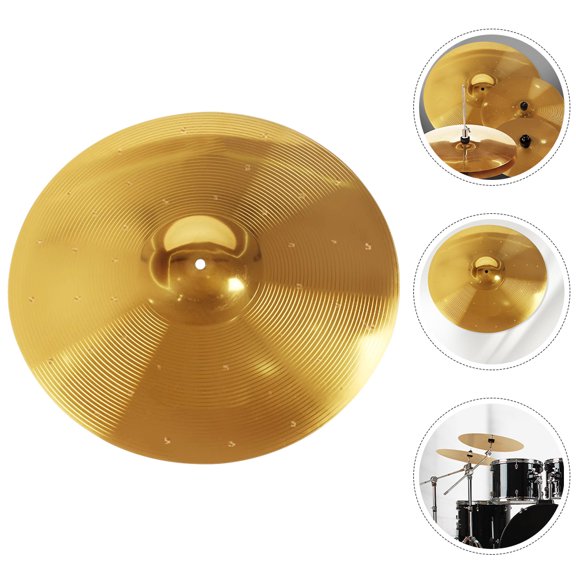HAMPPLIES Jazz Drum Crash Cymbal in Golden Metal for Drum Set Practice and Performance
