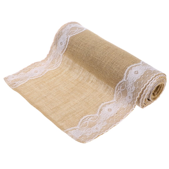 HAMPPLIES Multi-Color Lace Burlap Table Runner Farmhouse Wedding Party Decor