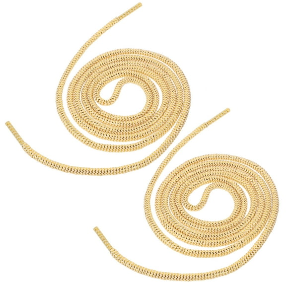 HAMPPLIES Laces 1 Pair for Shoes Decorative and Durable White and Golden Round and Easy to Tie