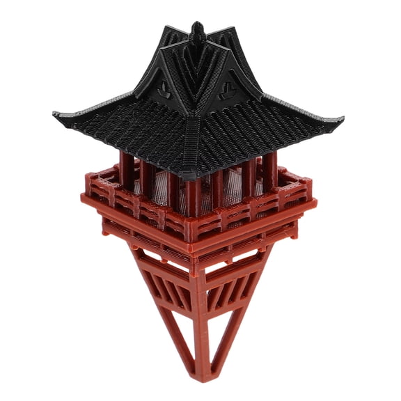 HAMPPLIES Light Brown Handcrafted Japanese Tree House Model Asian Style Pavilion Decoration for Display