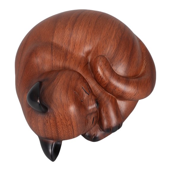 HAMPPLIES Light Brown Resin Cat Urn Decorative Pet Ashes Container with Sleeping Cat Sculpture
