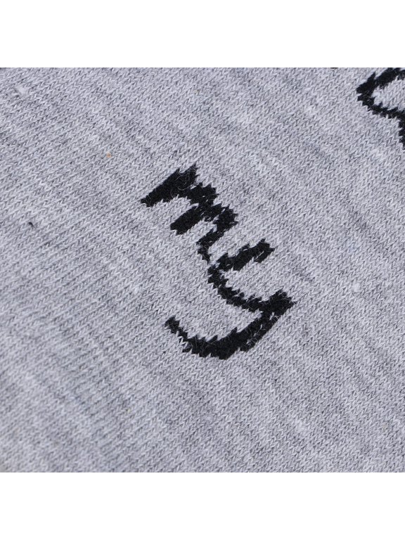 Light Grey Socks Letter Design for Comfortable and Breathable Wear