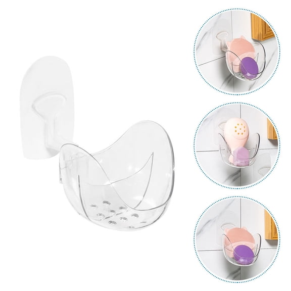 HAMPPLIES Makeup Sponge Case Wall Mounted Transparent Rack for Durable Storage and Easy Access