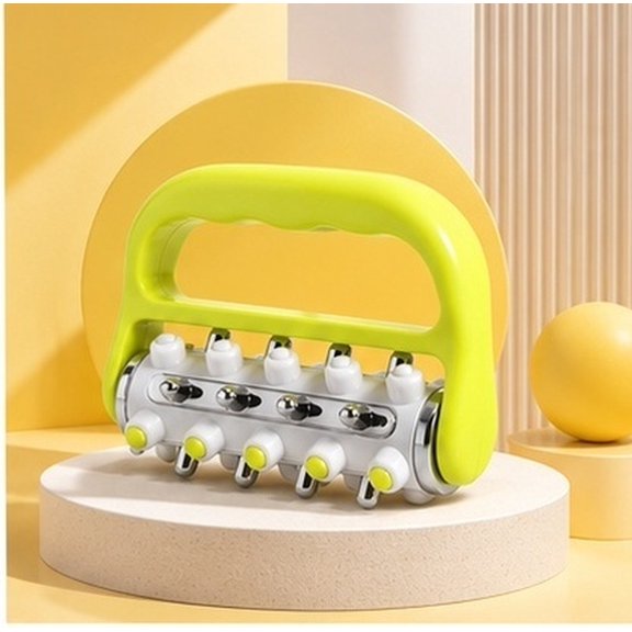 HAMPPLIES Ergonomic Handheld Massage Roller Yellow Durable for Deep Tissue
